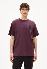 AADRU Å ZICK ZACK T-SHIRT | dark cranberry