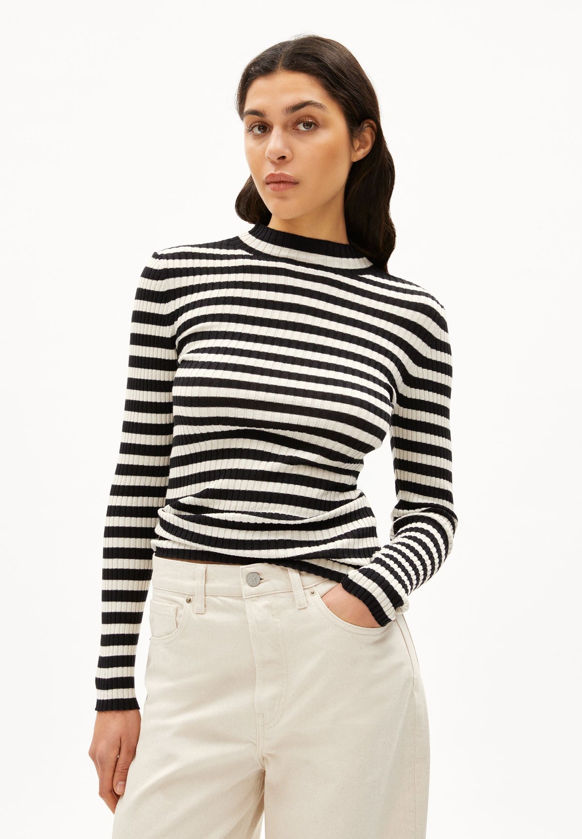 ALAANIA STRIPED | black-oatmilk