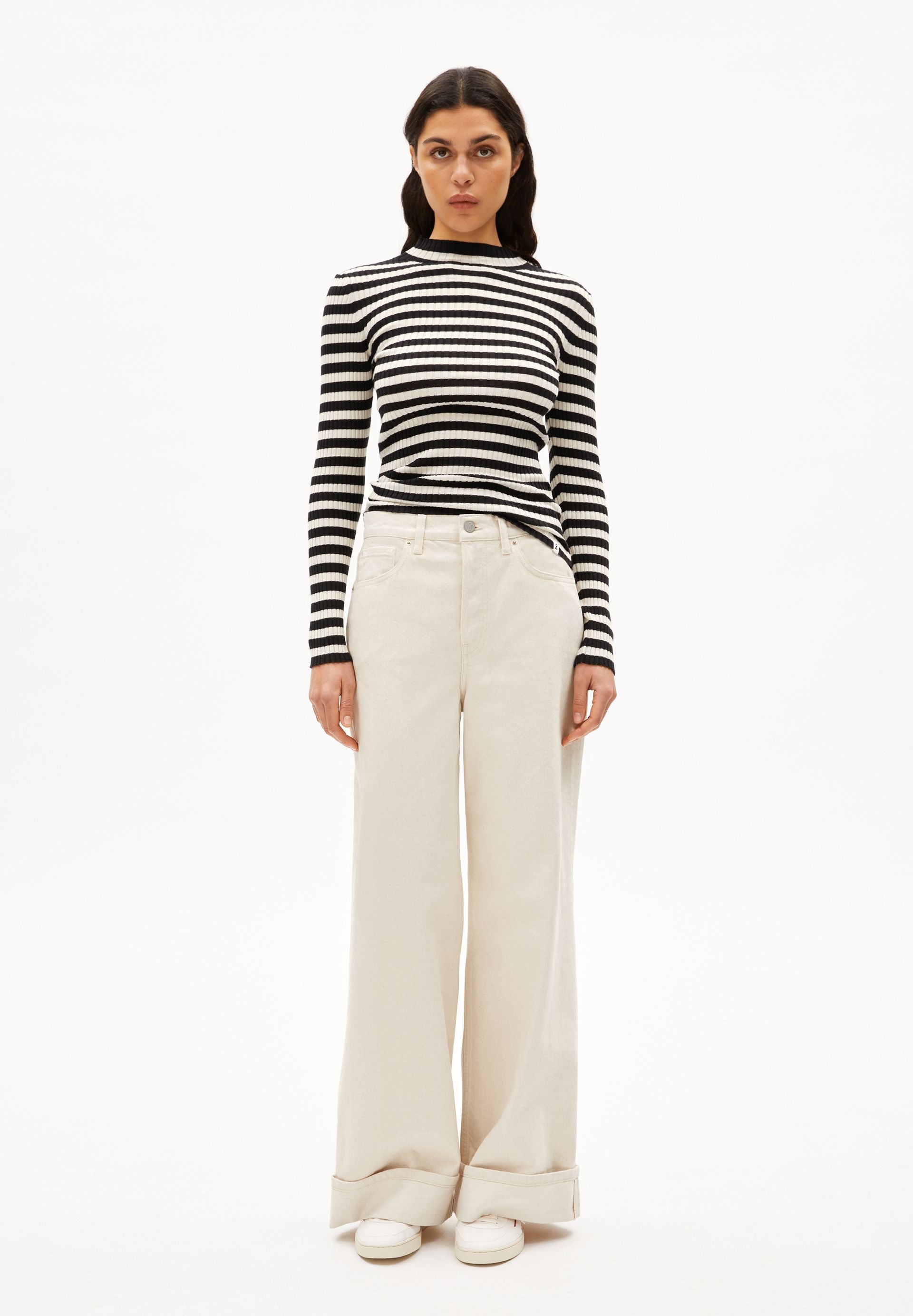 ALAANIA STRIPED | black-oatmilk