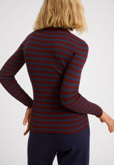 ALAANIA STRIPED | ruby red-indigo