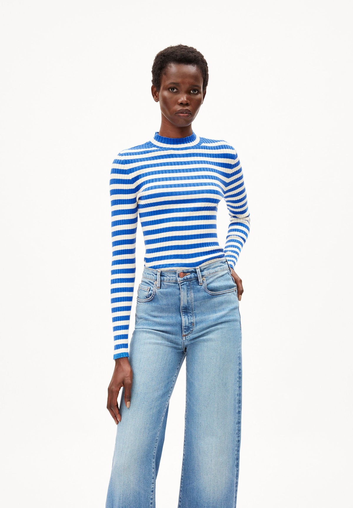 ALAANIA STRIPED | warm blue-oatmilk