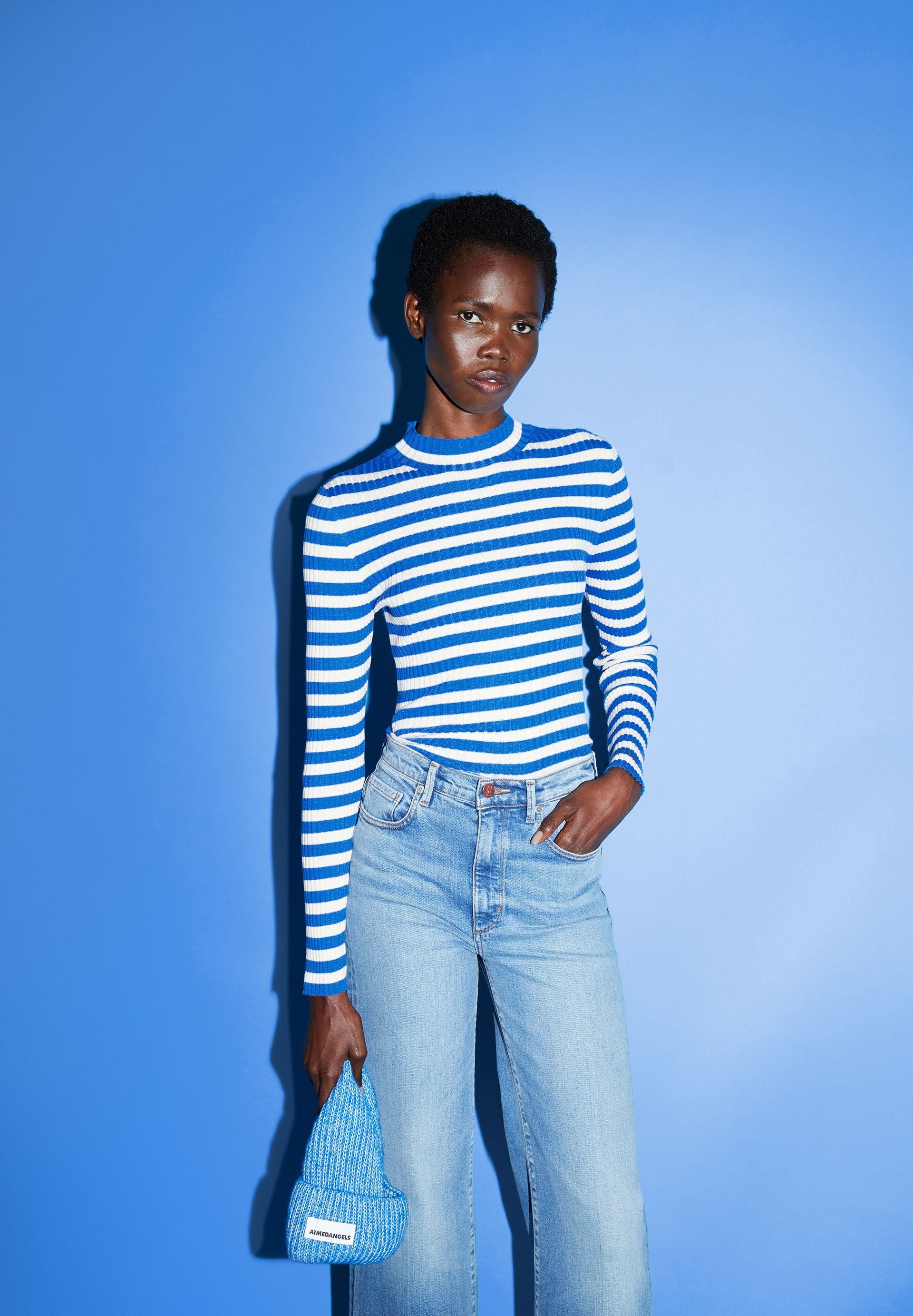 ALAANIA STRIPED | warm blue-oatmilk