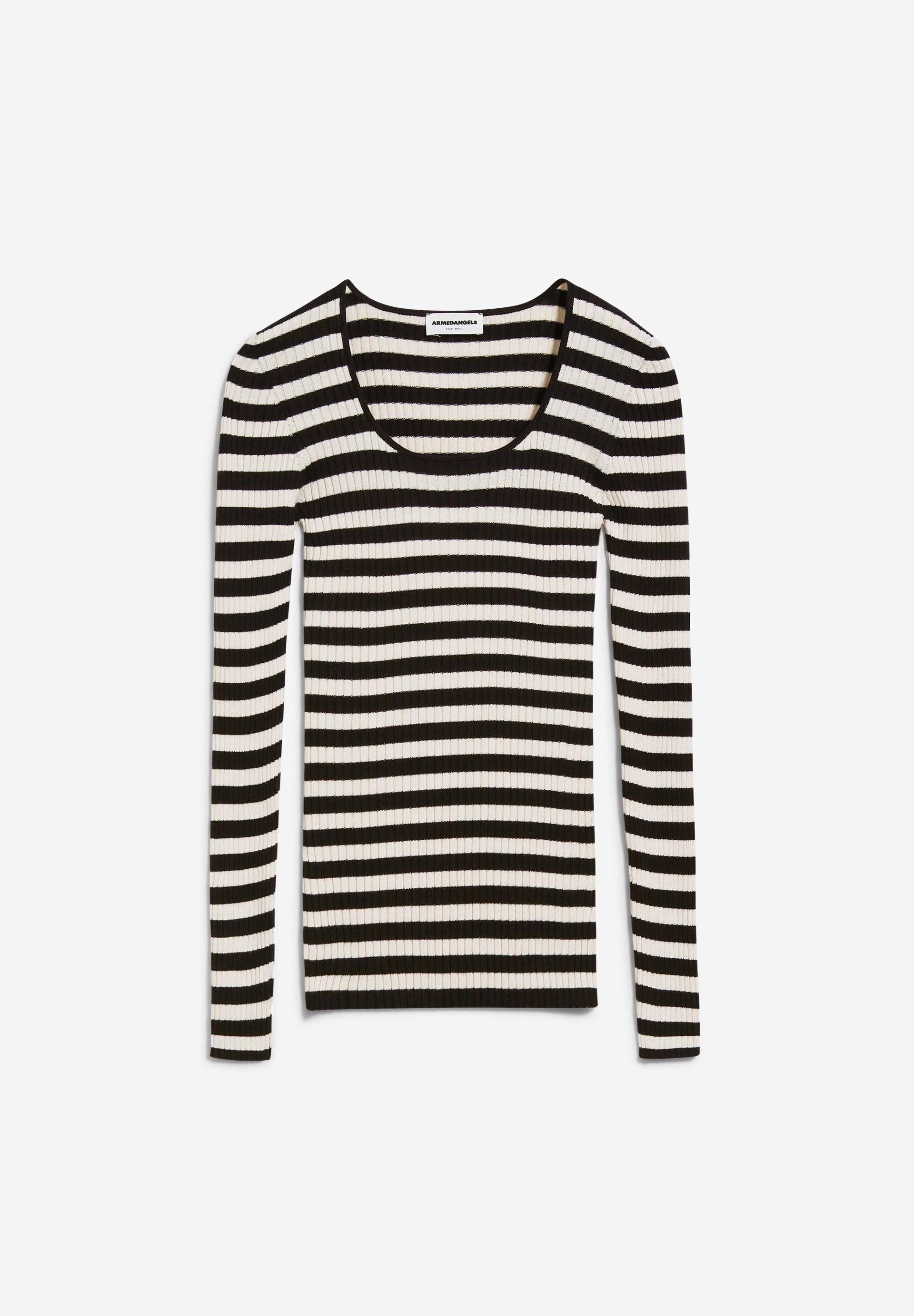 ALAANIA CREWNECK STRIPE | black-oatmilk