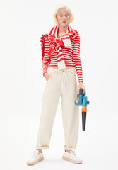 ALAANIA CREWNECK STRIPE | dark poppy-oatmilk