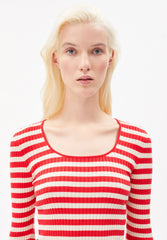 ALAANIA CREWNECK STRIPE | dark poppy-oatmilk