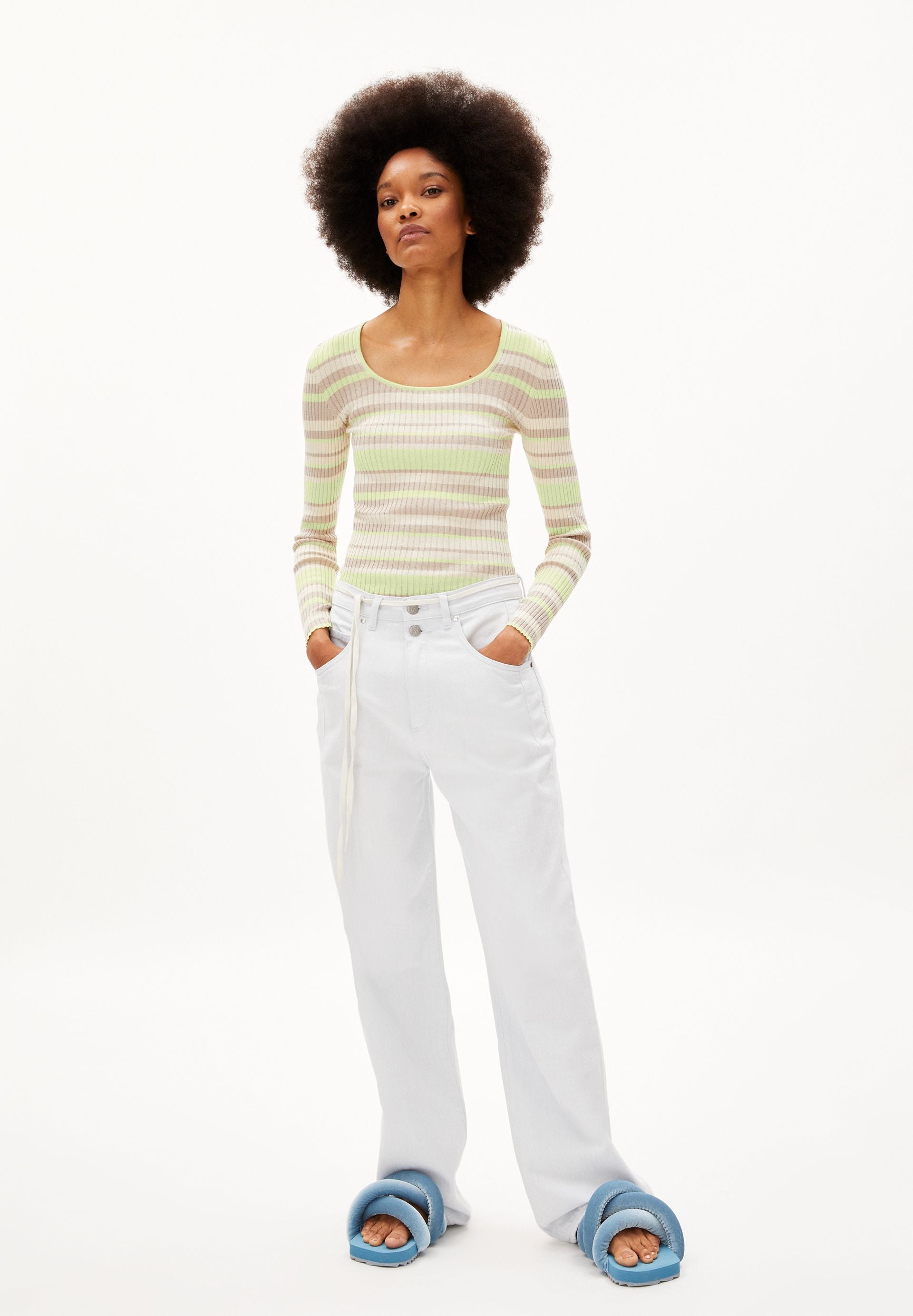 ALAANIA CREW MULTICOLOR | light lime-light desert