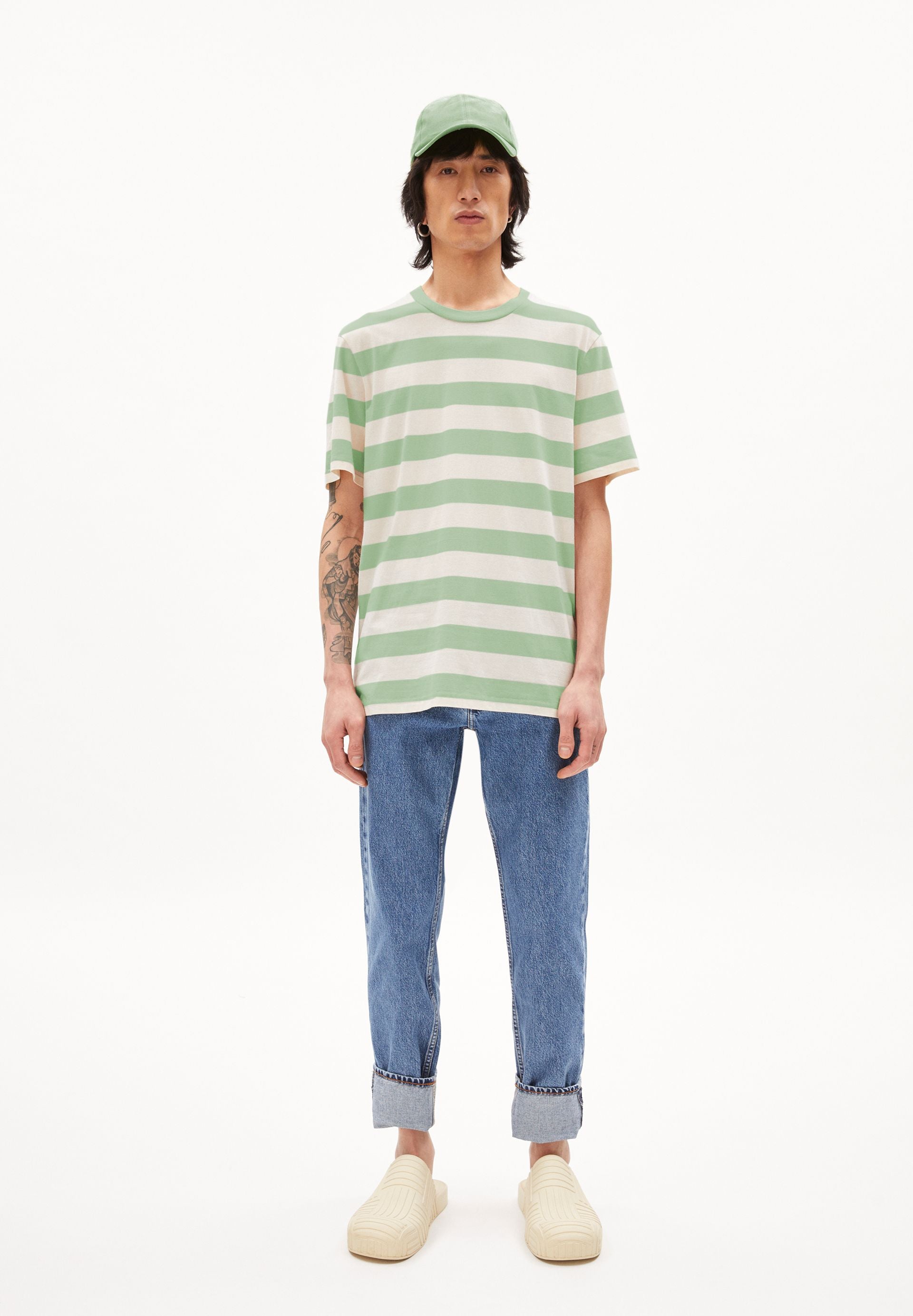 AADONI BOLD STRIPES | smith green-oatmilk