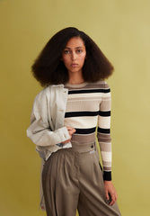 ALAANIA COLLEGE STRIPE | sandstone
