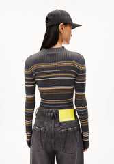 ALAANIA NEW STRIPES | steel melange-faded indigo