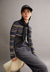 ALAANIA NEW STRIPES | steel melange-faded indigo
