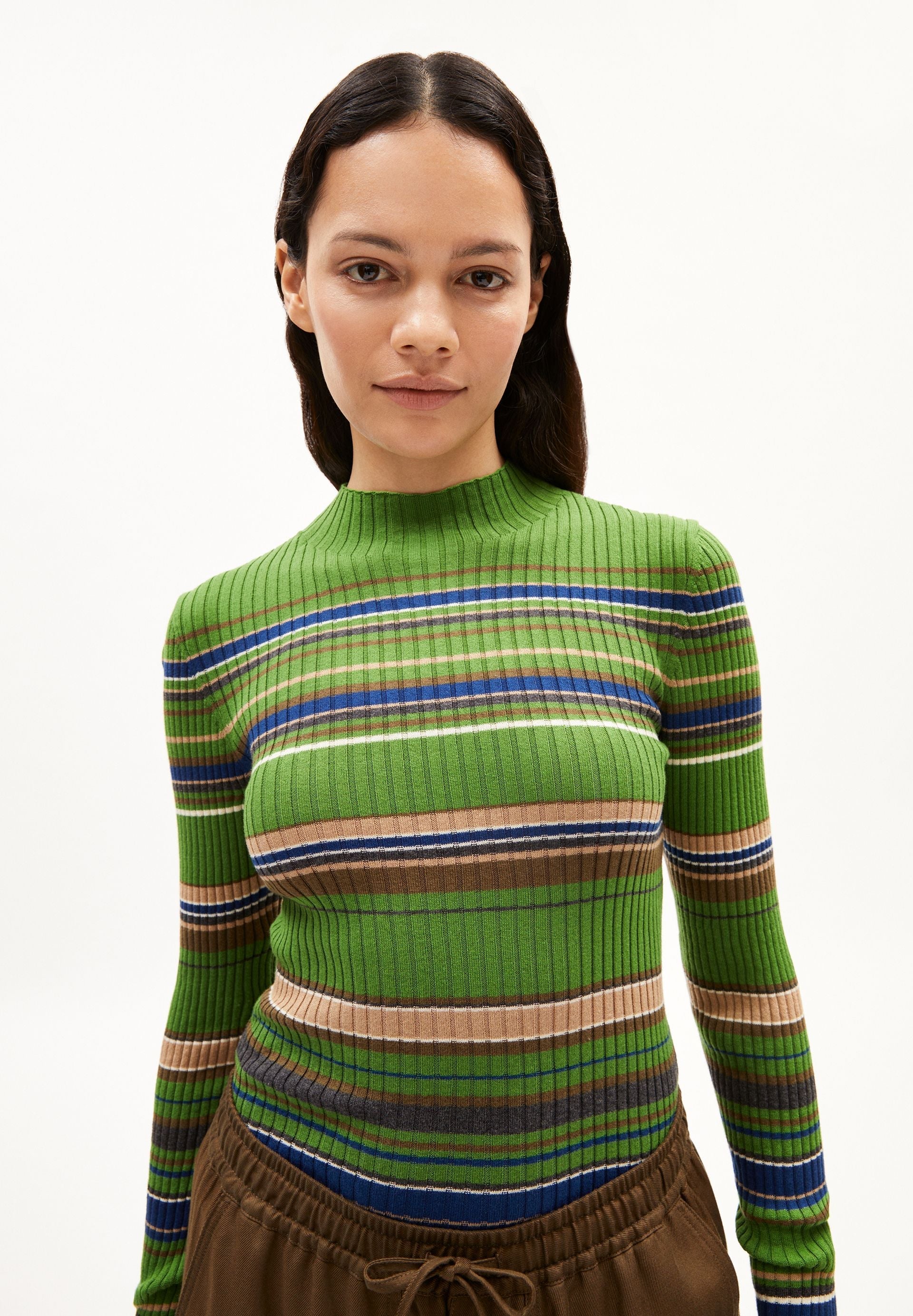 ALAANIA NEW STRIPES | ivy green-cinnamon dust