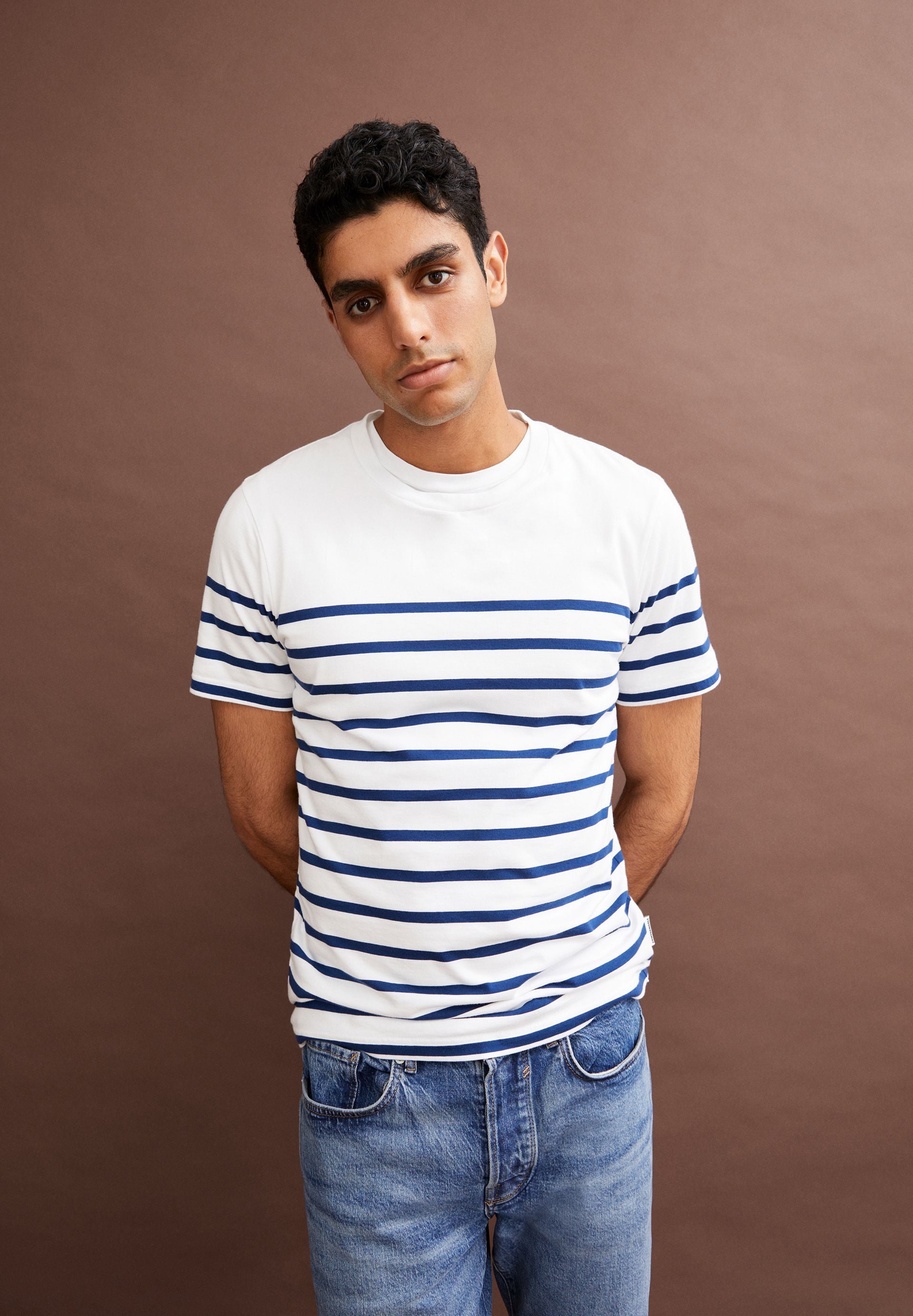 AADROS STRIPES | white-faded indigo