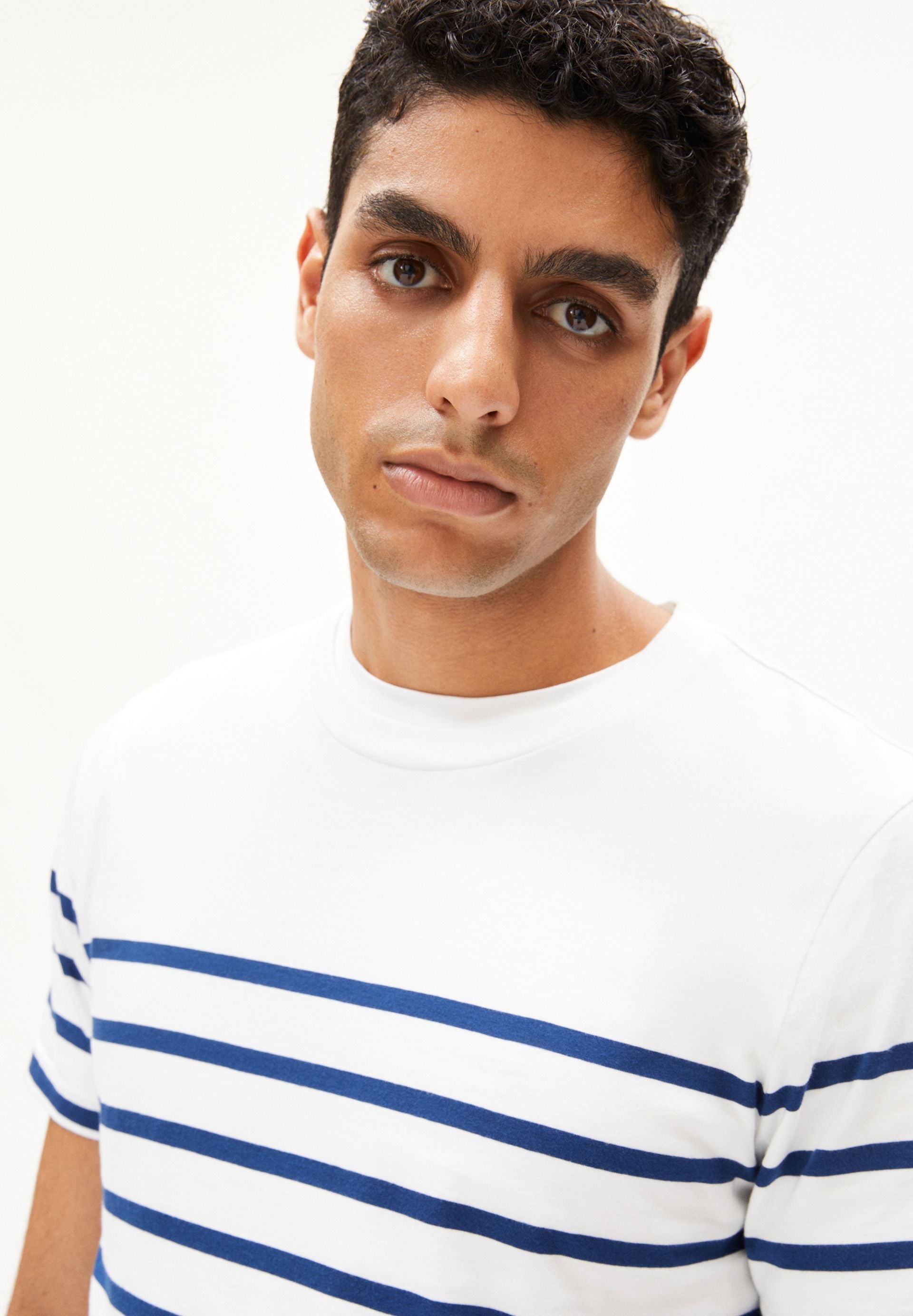 AADROS STRIPES | white-faded indigo