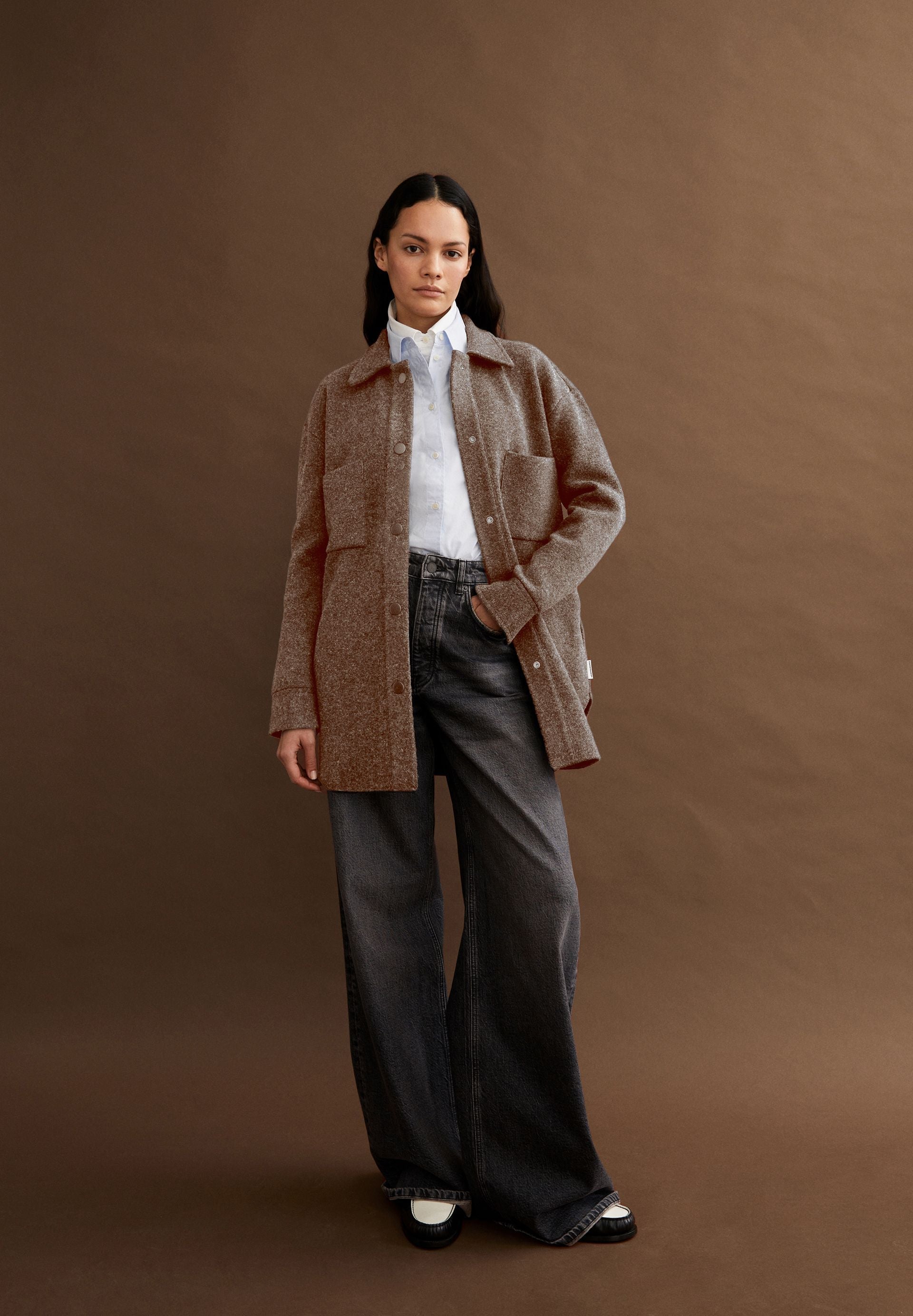 ALMARAA STRICK-OVERSHIRT | cinnamon dust melange