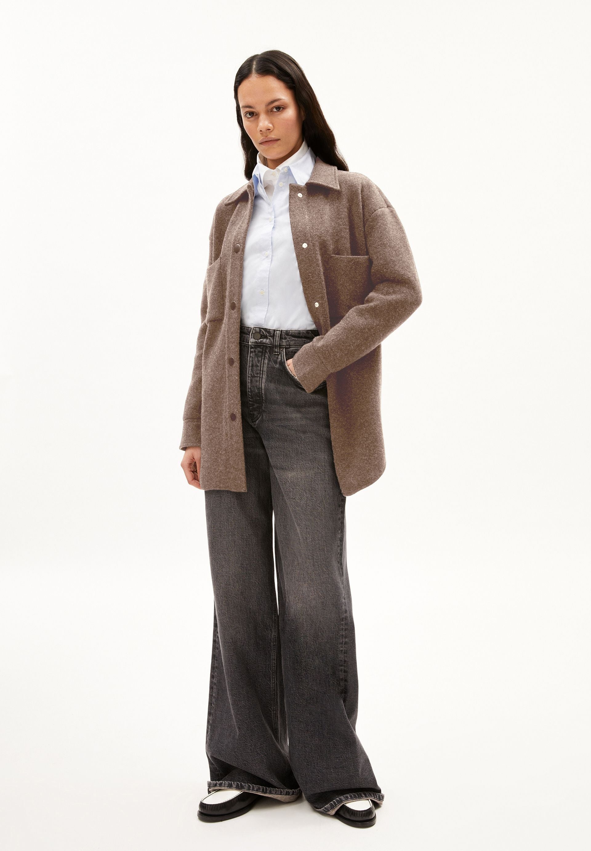 ALMARAA STRICK-OVERSHIRT | cinnamon dust melange
