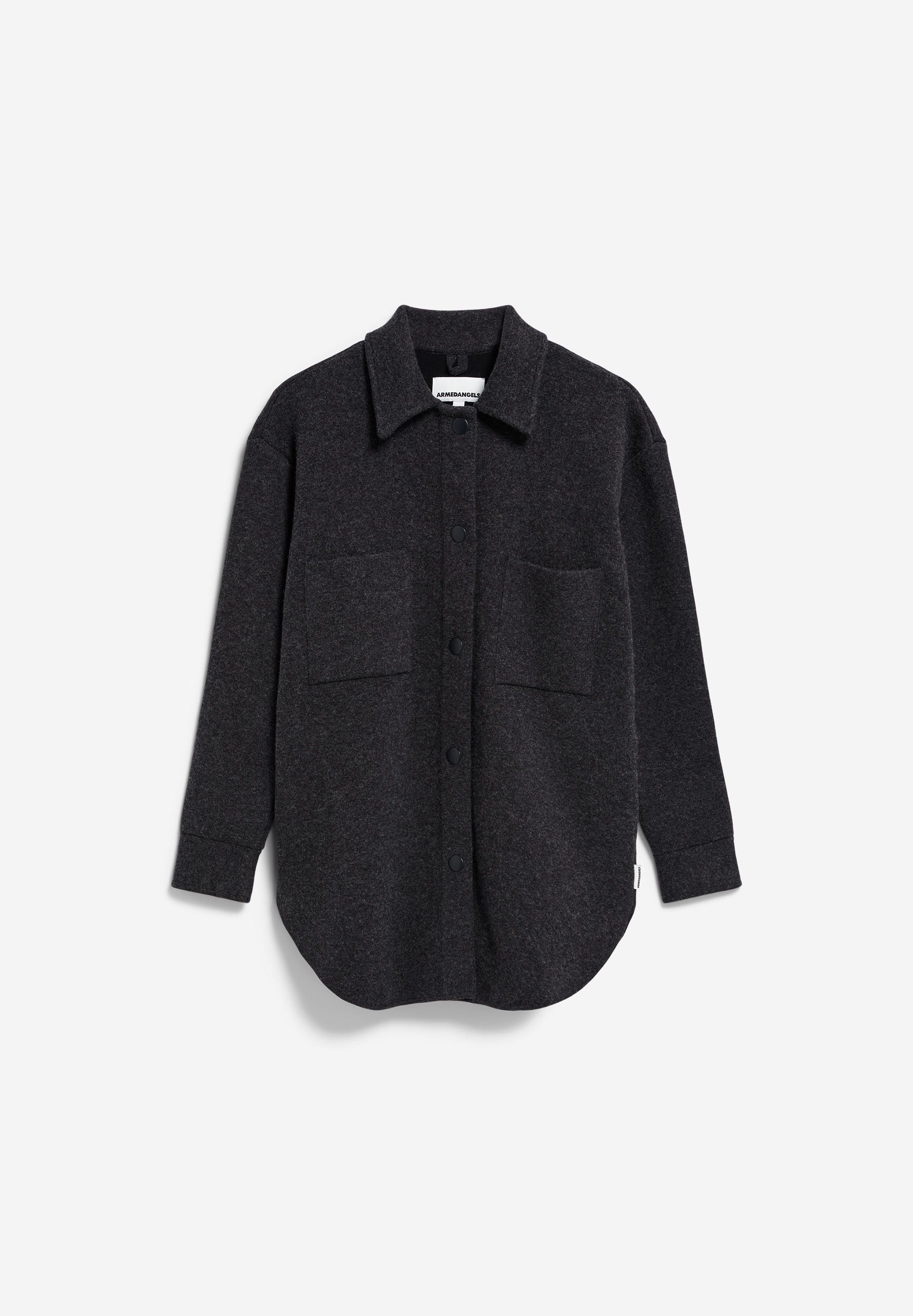 ALMARAA STRICK-OVERSHIRT | steel melange