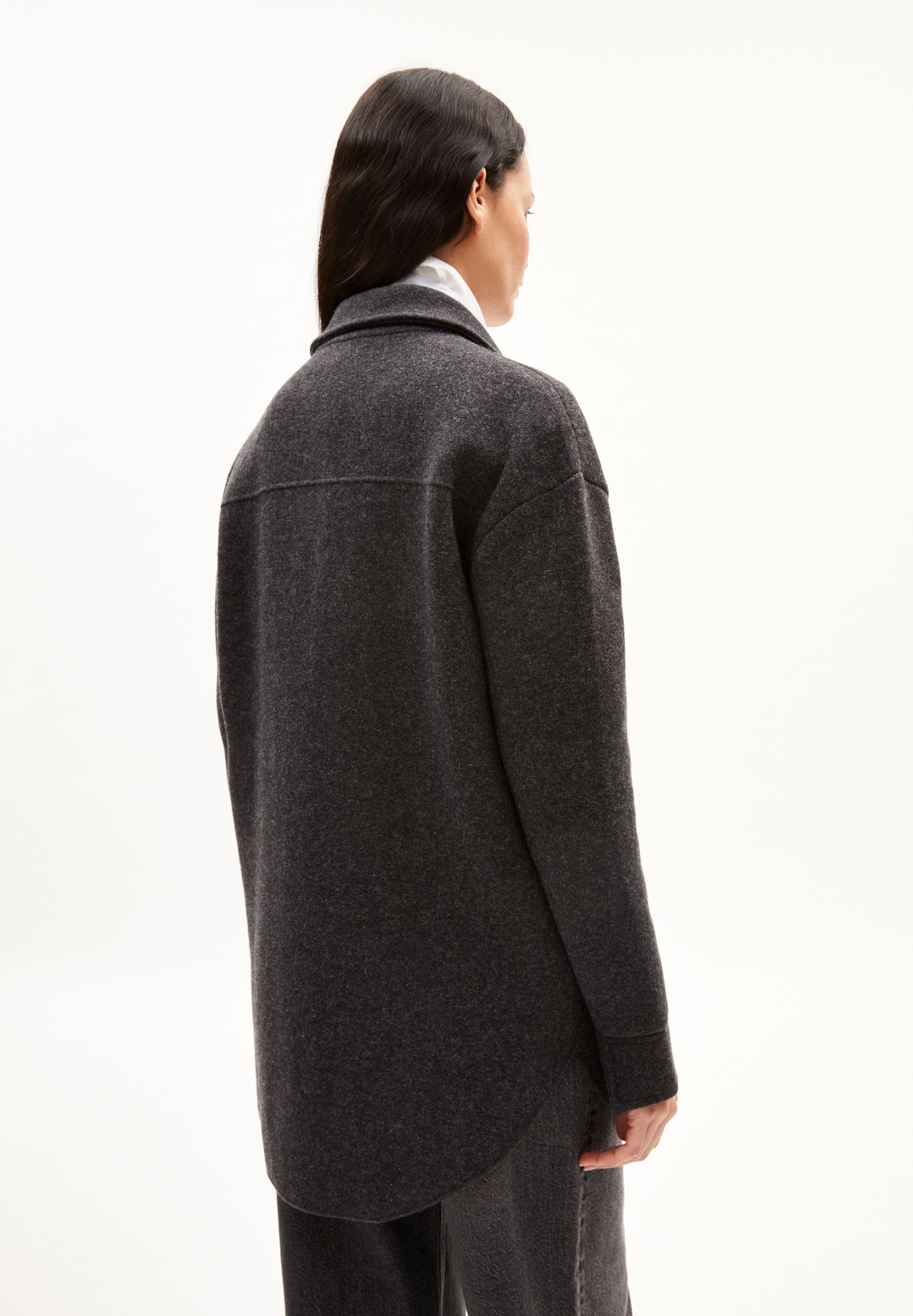 ALMARAA STRICK-OVERSHIRT | steel melange