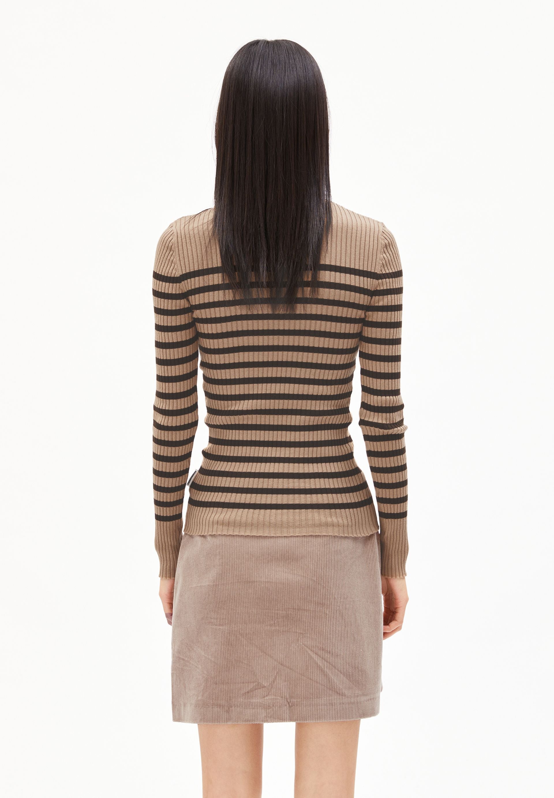 ALAANIA PLACED STRIPES | cinnamon dust-coffee