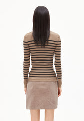 ALAANIA PLACED STRIPES | cinnamon dust-coffee
