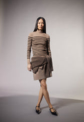 ALAANIA PLACED STRIPES | cinnamon dust-coffee