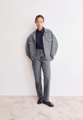 AAIKALA HIGH WAIST STRAIGHT JEANS | soft ash