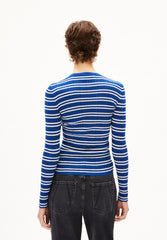 ALAANIA CHIFFRON STR | lapis blue-oatmilk