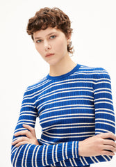 ALAANIA CHIFFRON STR | lapis blue-oatmilk