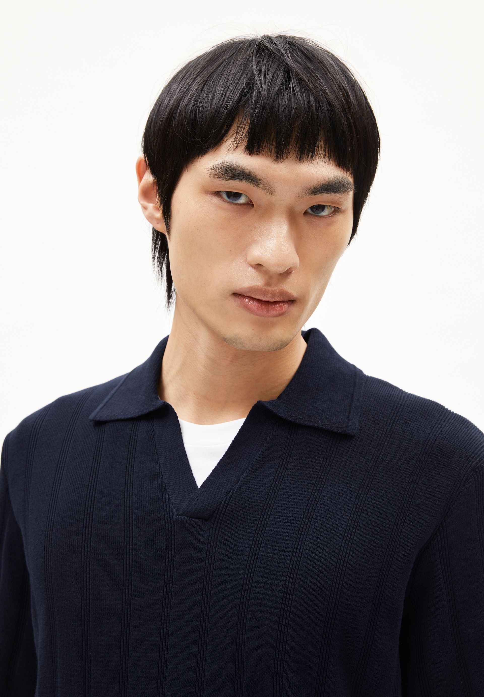 AARVEN STRICKPOLOSHIRT | night sky