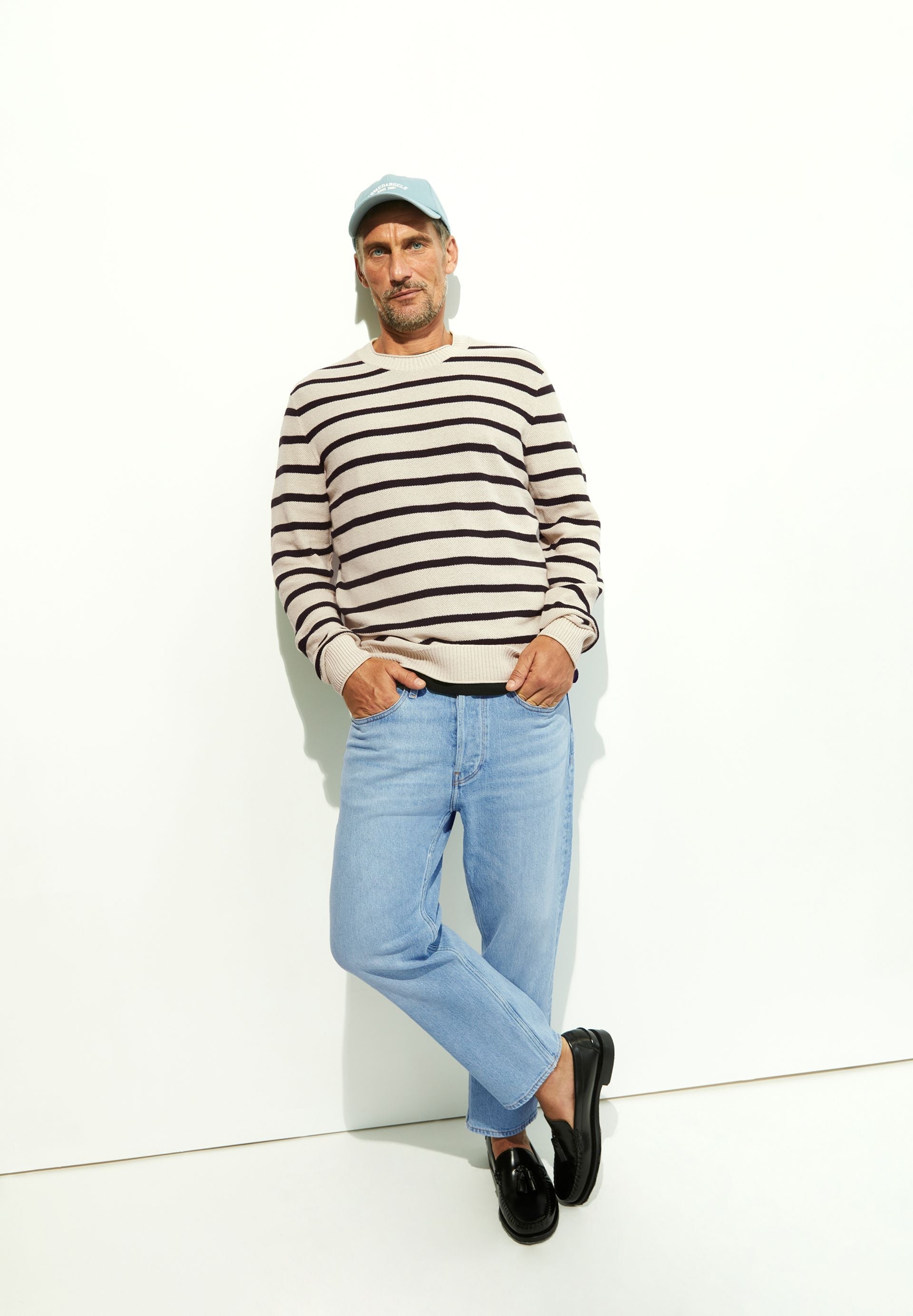 AJAANI LINO STRIPES | raw white-black