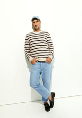AJAANI LINO STRIPES | raw white-black