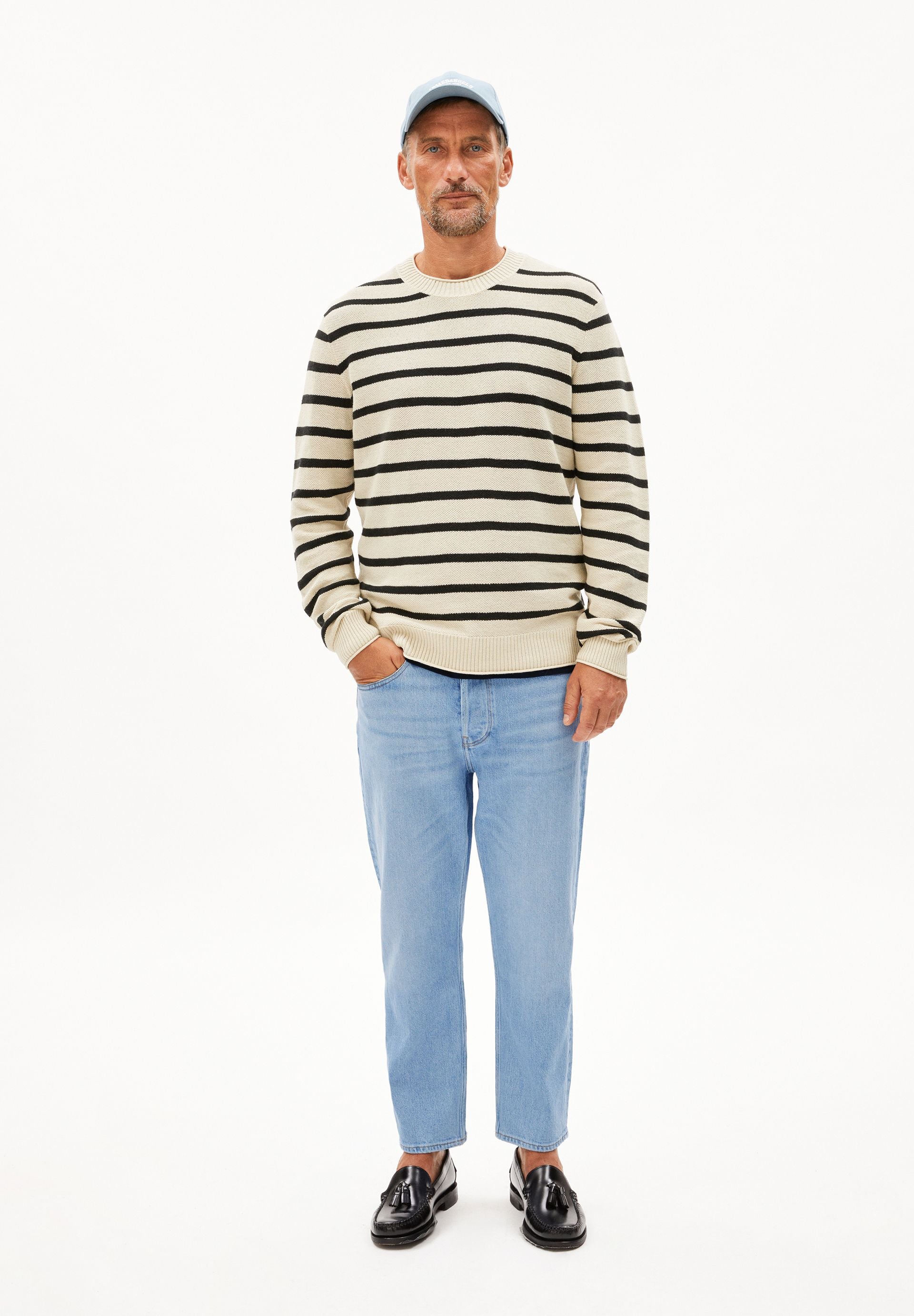 AJAANI LINO STRIPES | raw white-black
