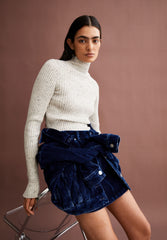 ALAANIA TWEED | oatmilk-black