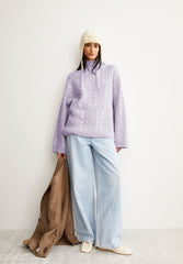 AAORI VANISE STRICKPULLOVER | oatmilk-frozen lavender