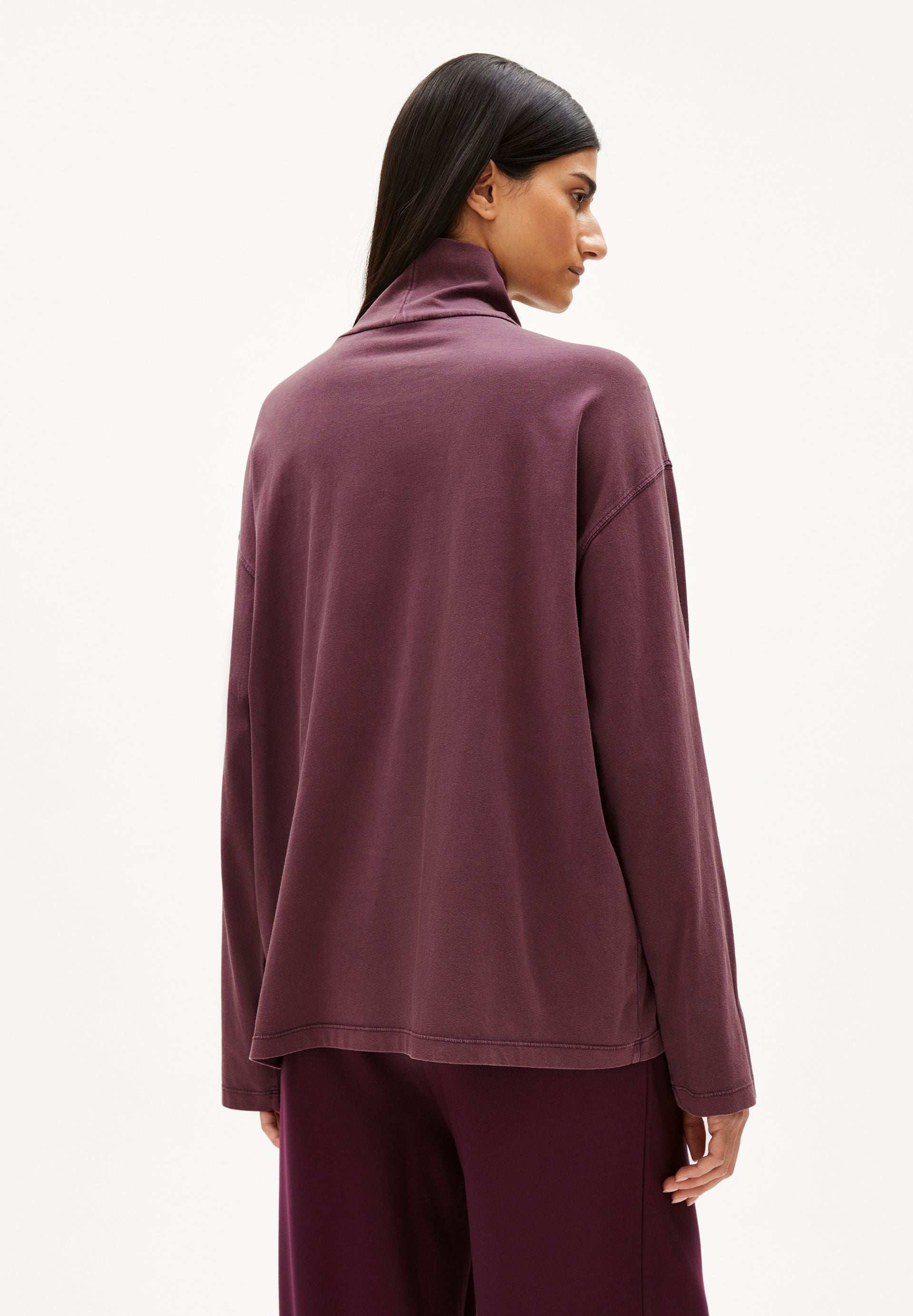 AIDINAA GMT DYE LANGARMSHIRT | dark cranberry