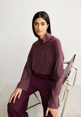 AIDINAA GMT DYE LANGARMSHIRT | dark cranberry