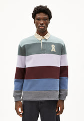 AADRU LS RUGBY FLEECE SWEATSHIRT | mystic swamp-steel melange