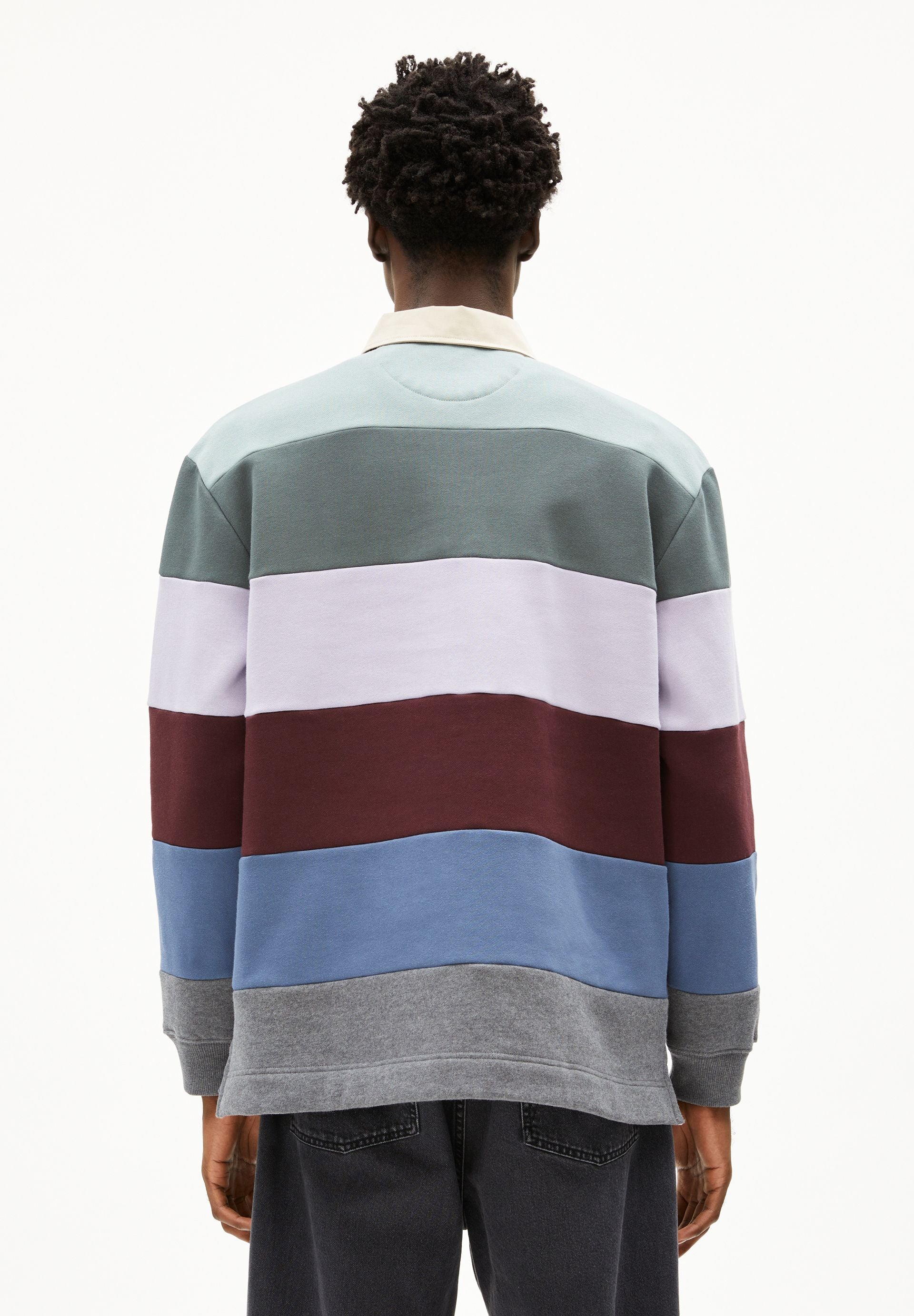 AADRU LS RUGBY FLEECE SWEATSHIRT | mystic swamp-steel melange