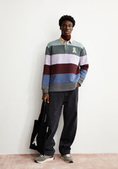 AADRU LS RUGBY FLEECE SWEATSHIRT | mystic swamp-steel melange