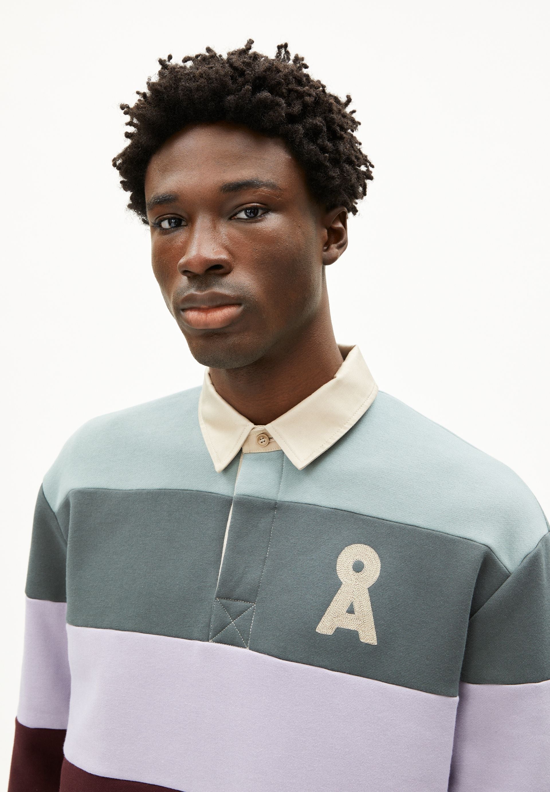 AADRU LS RUGBY FLEECE SWEATSHIRT | mystic swamp-steel melange