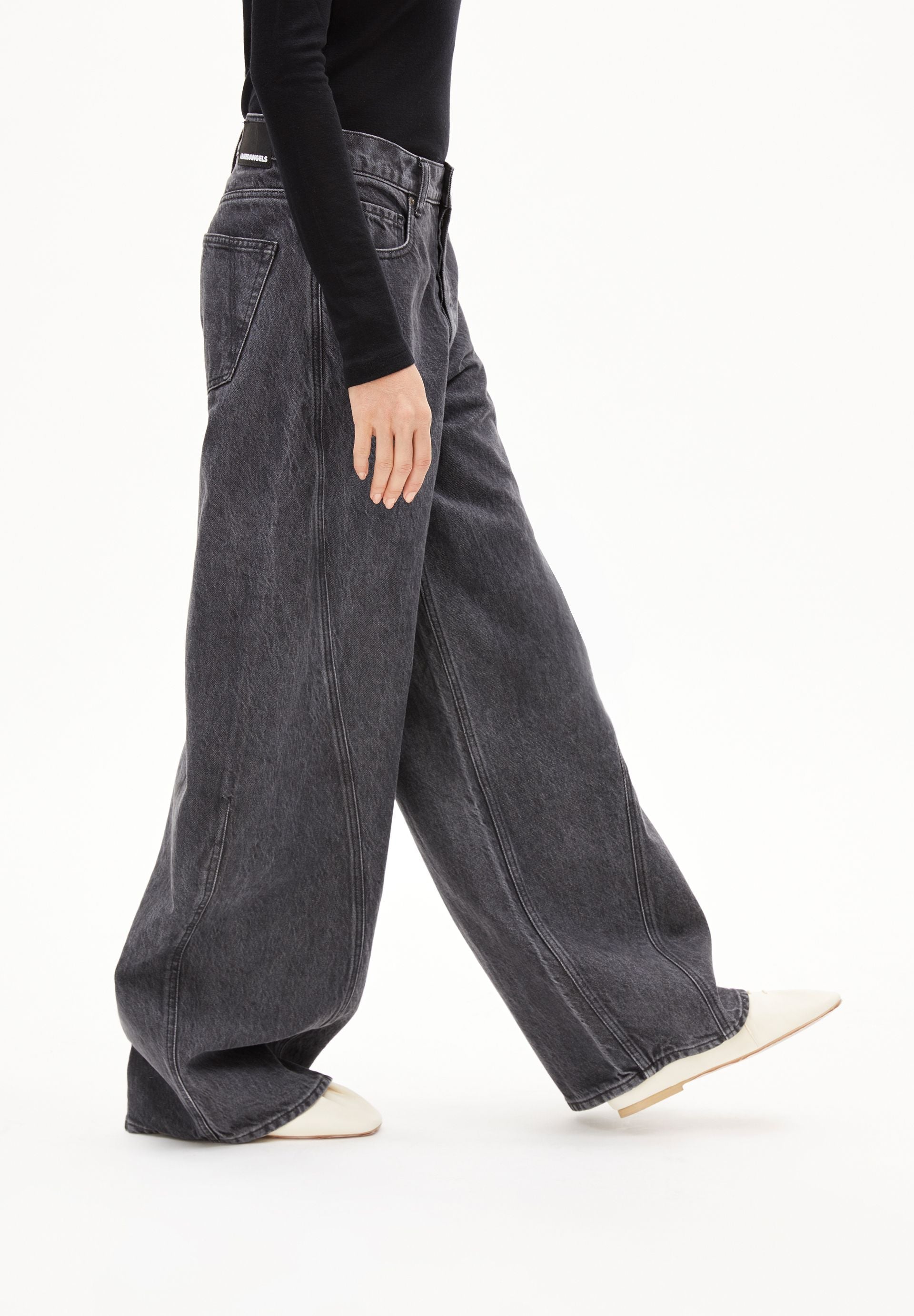 AALTHEA MID WAIST BARREL JEANS | corno
