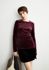 ADAAJA LORA VELVET | dark cranberry