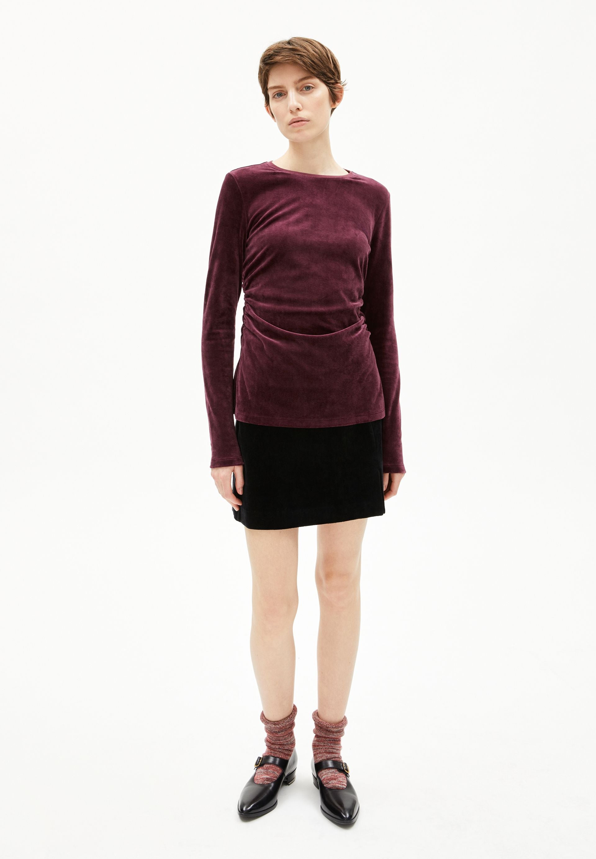 ADAAJA LORA VELVET | dark cranberry