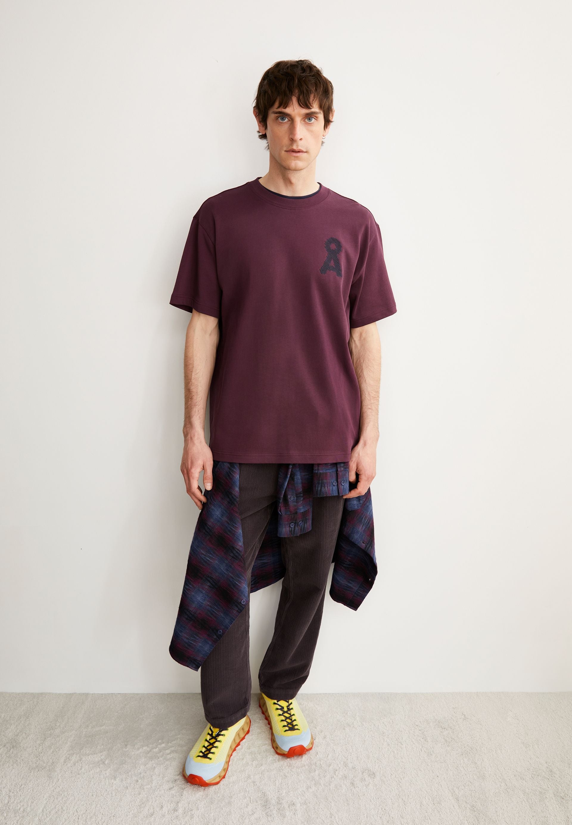 AADRU Å ZICK ZACK T-SHIRT | dark cranberry