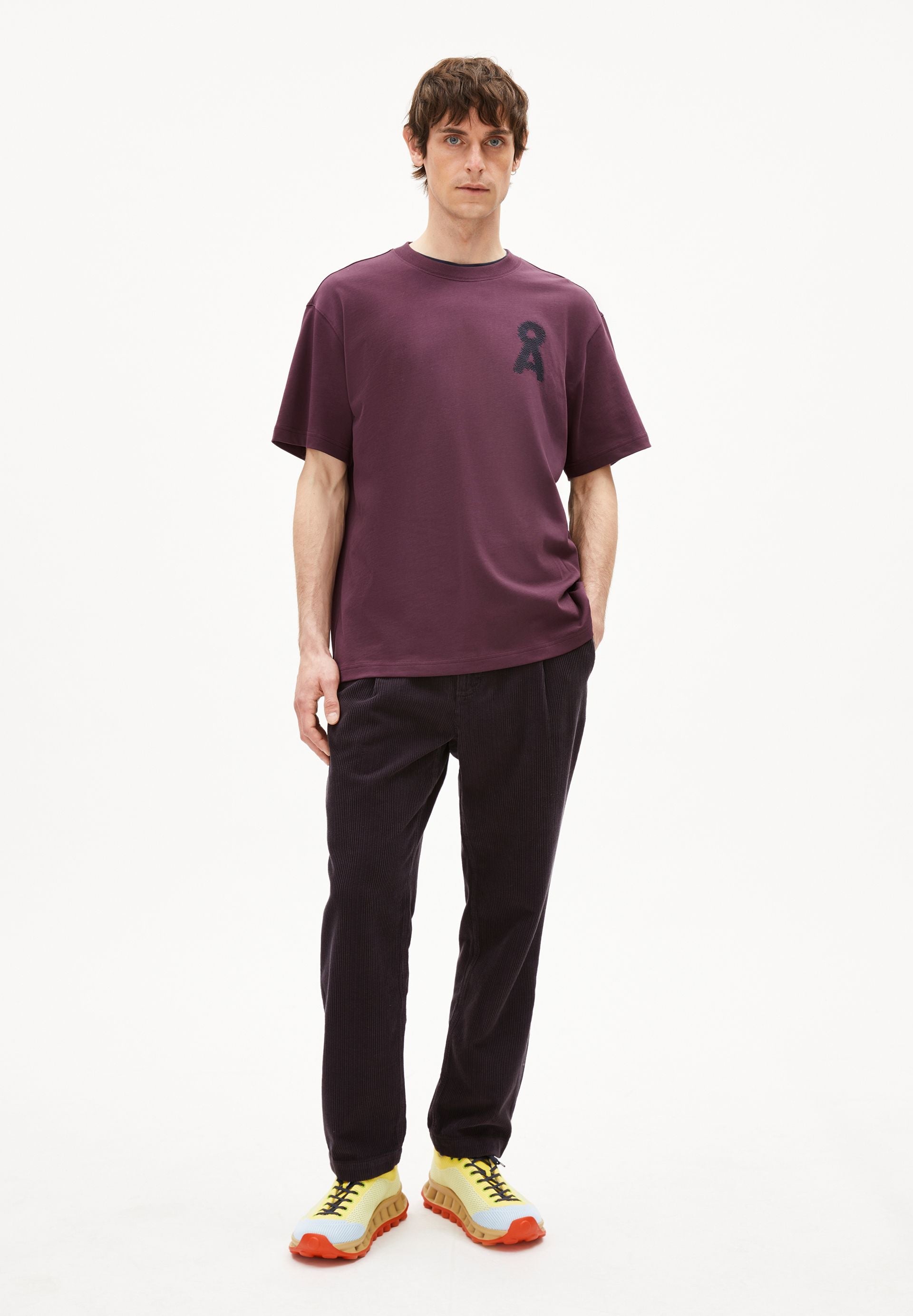 AADRU Å ZICK ZACK T-SHIRT | dark cranberry