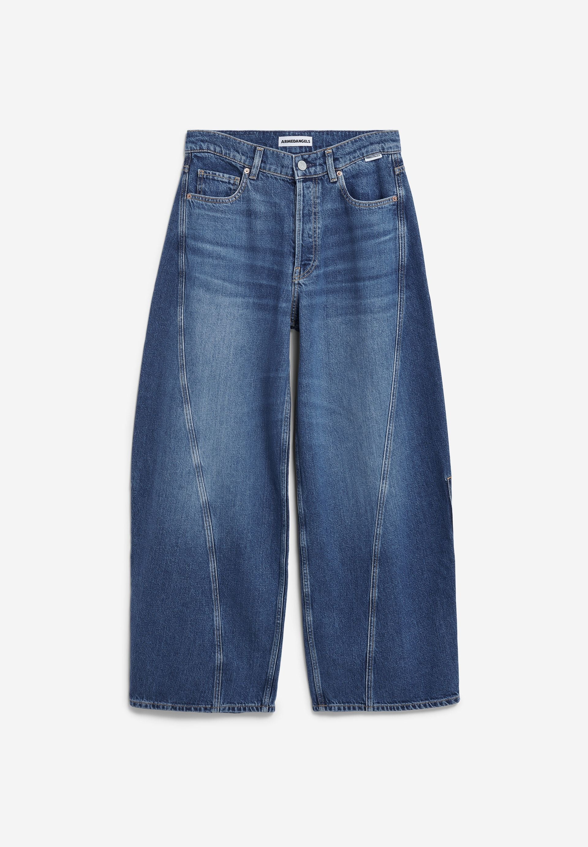 AALTHEA MID WAIST BARREL JEANS | fade