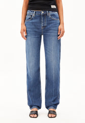 AAVELINE MID WAIST STRAIGHT JEANS | fade