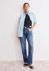 AAVELINE MID WAIST STRAIGHT JEANS | fade