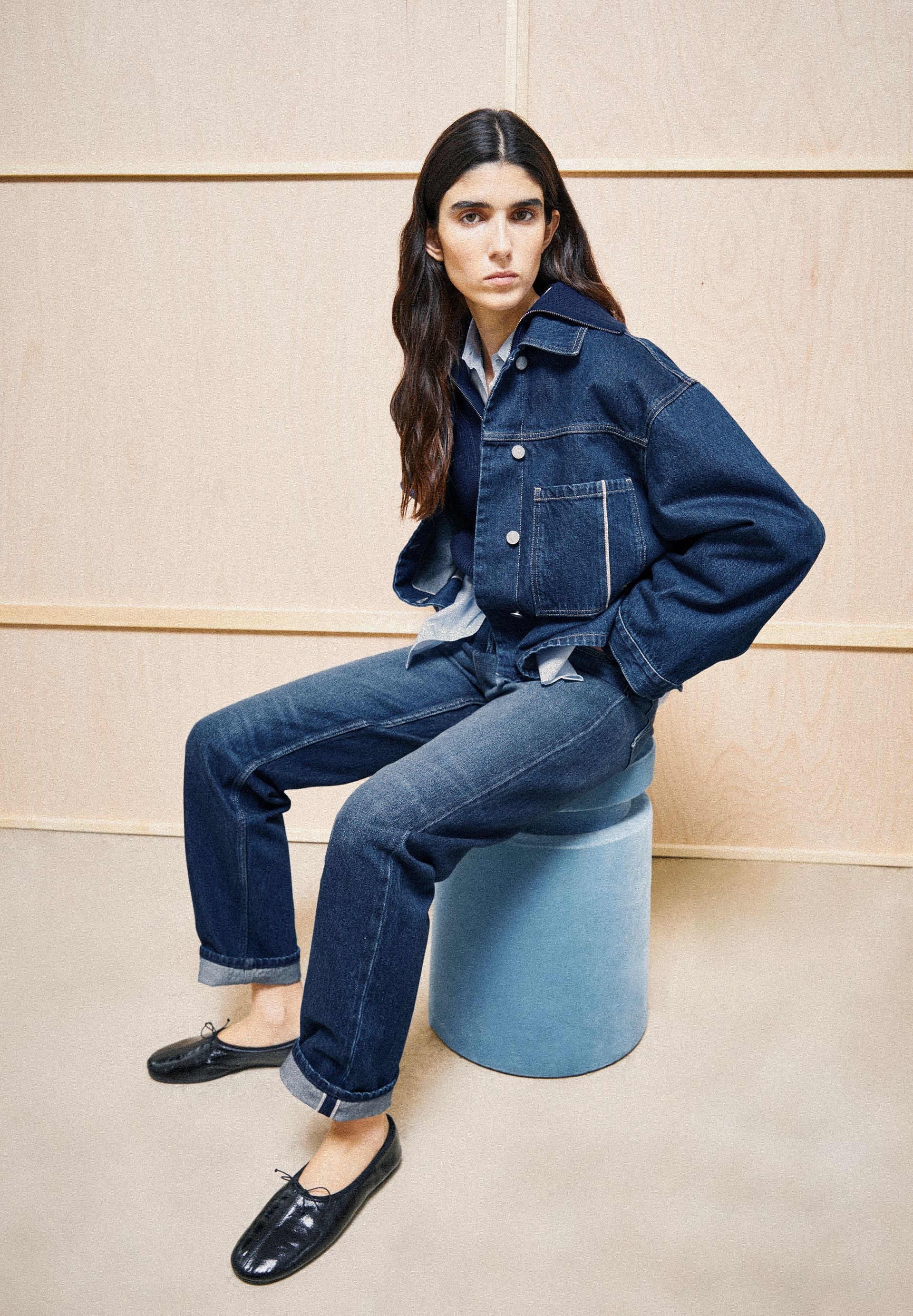 AAIKALA HIGH WAIST SELVEDGE JEANS | midnight air