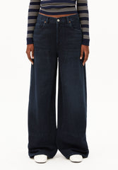 AALTHEA MID WAIST BARREL JEANS | fluid ink