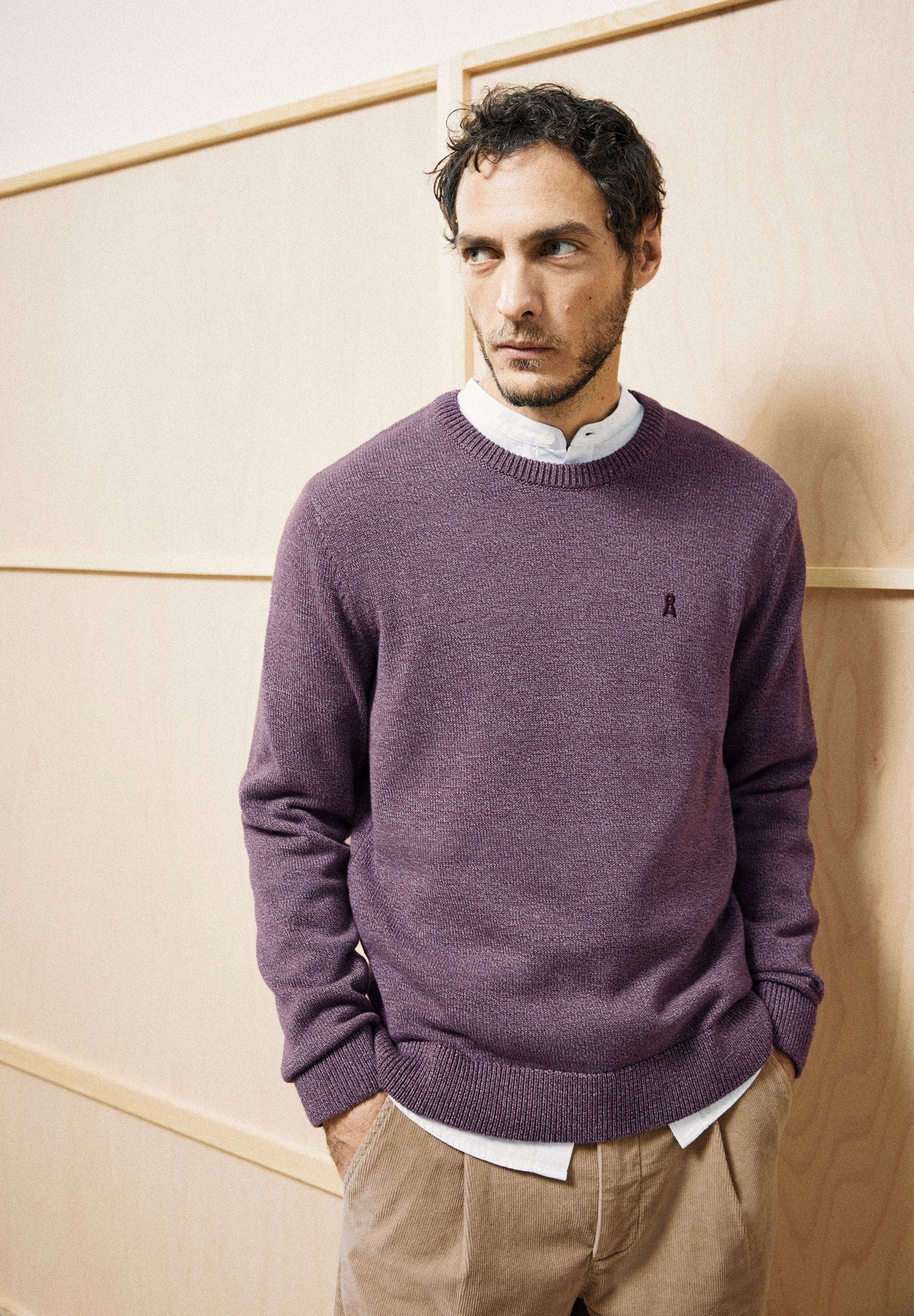 ALVAARIO STRICKPULLOVER | velvet red-moonlit lilac-dusty moon